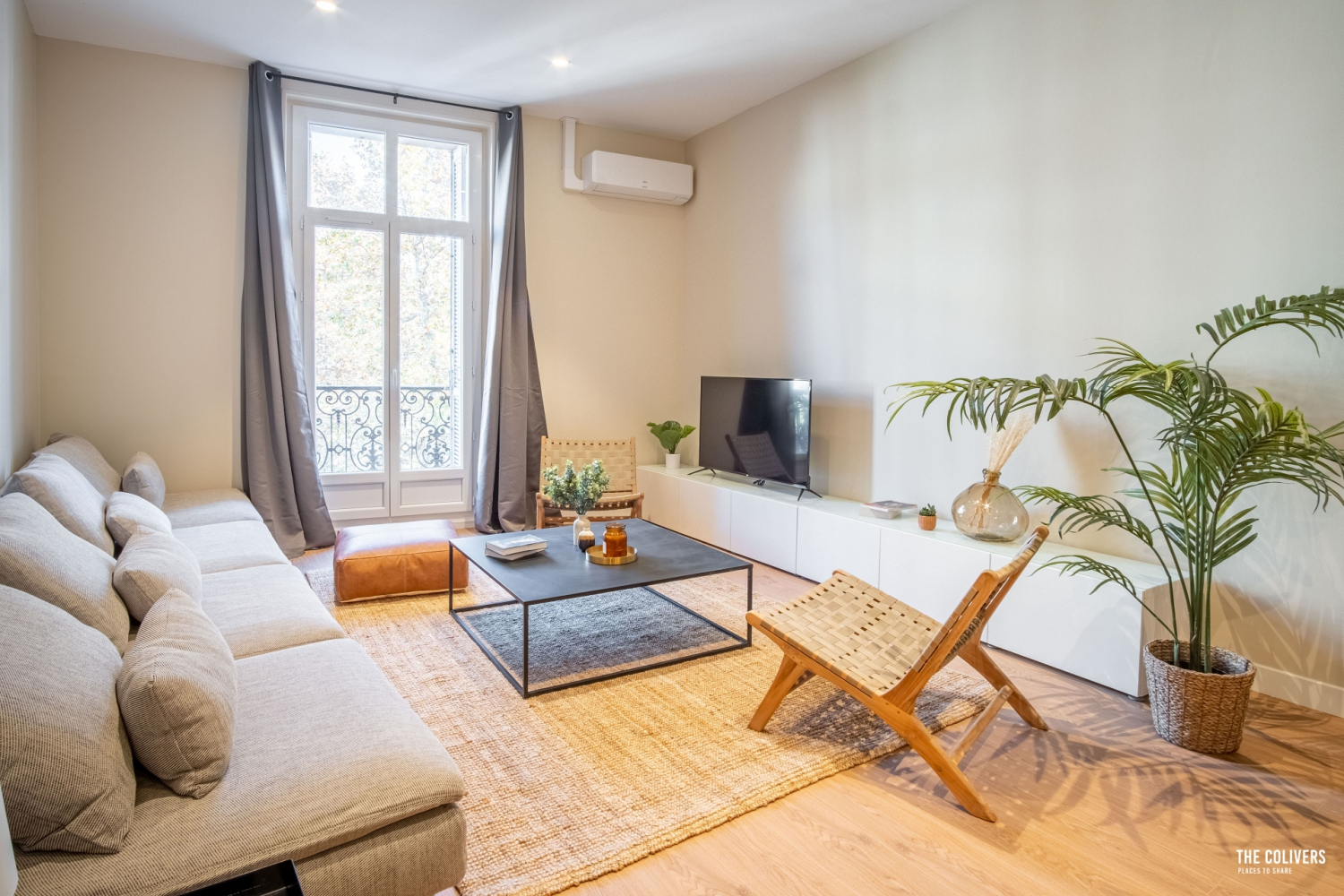 Salon convivial et décoré avec goût en coliving à Marseille