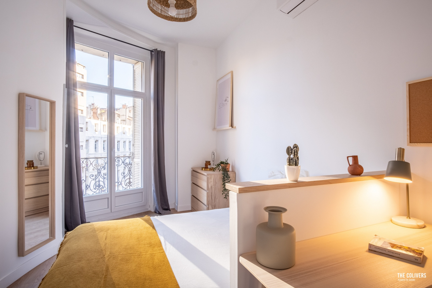 Chambre lumineuse avec climatisation à Marseille
